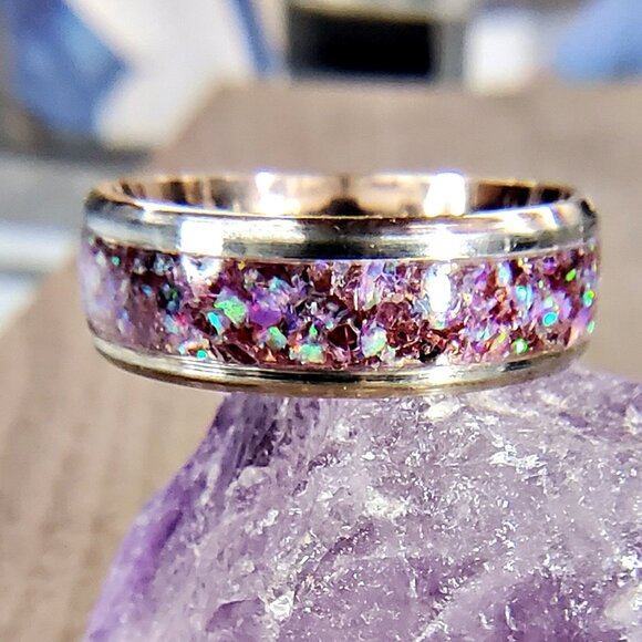 "Twilight" Ring with Red Opal & Red Garnet - Picture 2 of 7